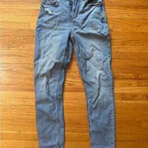 American Eagle Outfitters Distressed Blue High Rise Skinny Jeans